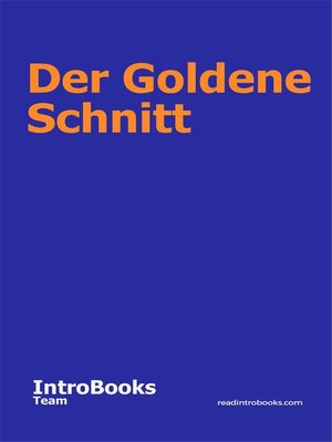 cover image of Der Goldene Schnitt